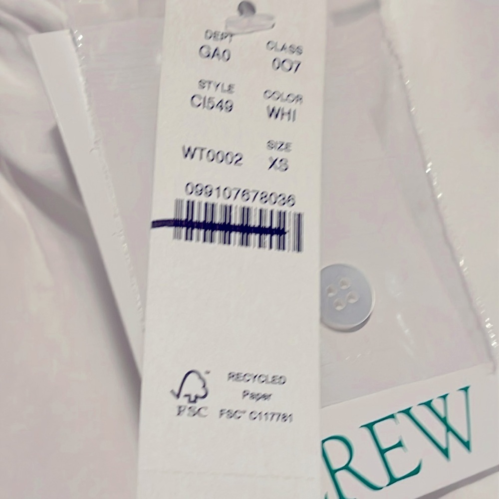 J Crew Hyacinth Top in Cotton Poplin in White Size XS NWT - Picture 8 of 10